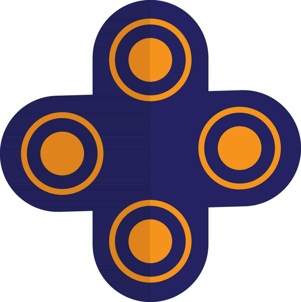 Four arms of spinner gadget in isolated in half shadow. vector
