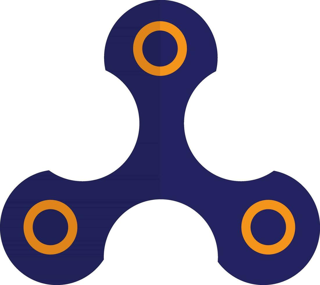 Hand spinner toy set for stress relief in half shadow. vector