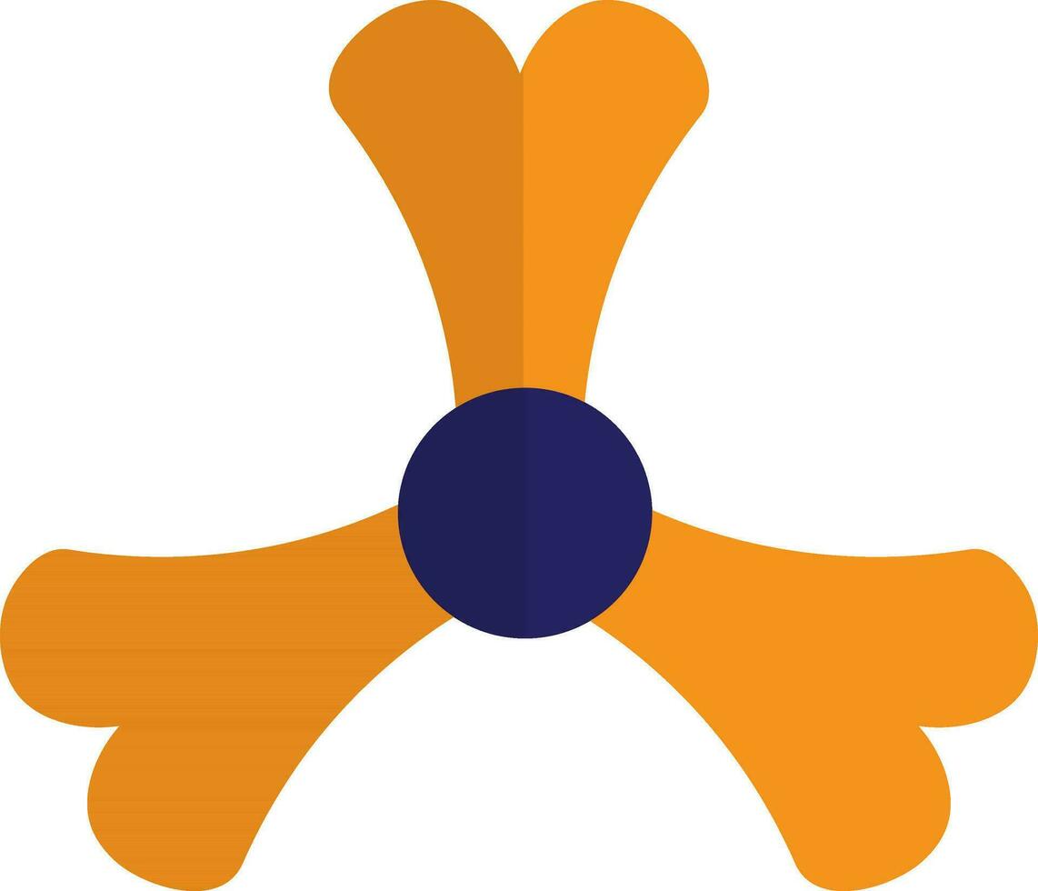 Orange color of spinner toy icon in half shadow. vector