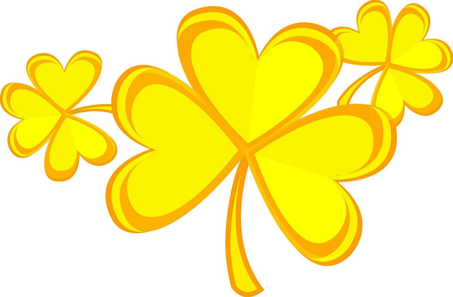 Illustration of yellow shamrock leaves. vector