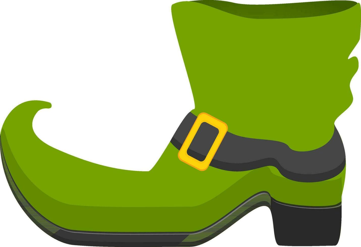 Illustration of green leprechaun boot. vector