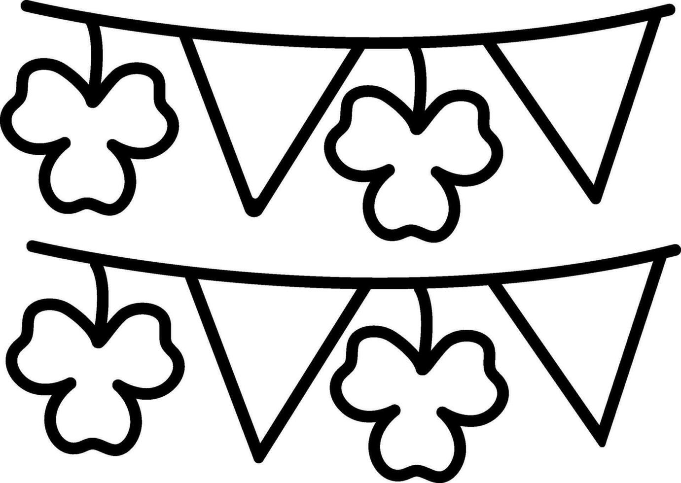 Flat buntings with shamrock leaves. vector