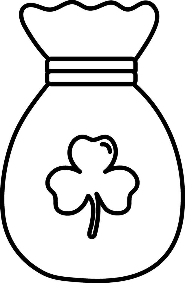 Money Bag with shamrock leaf. vector
