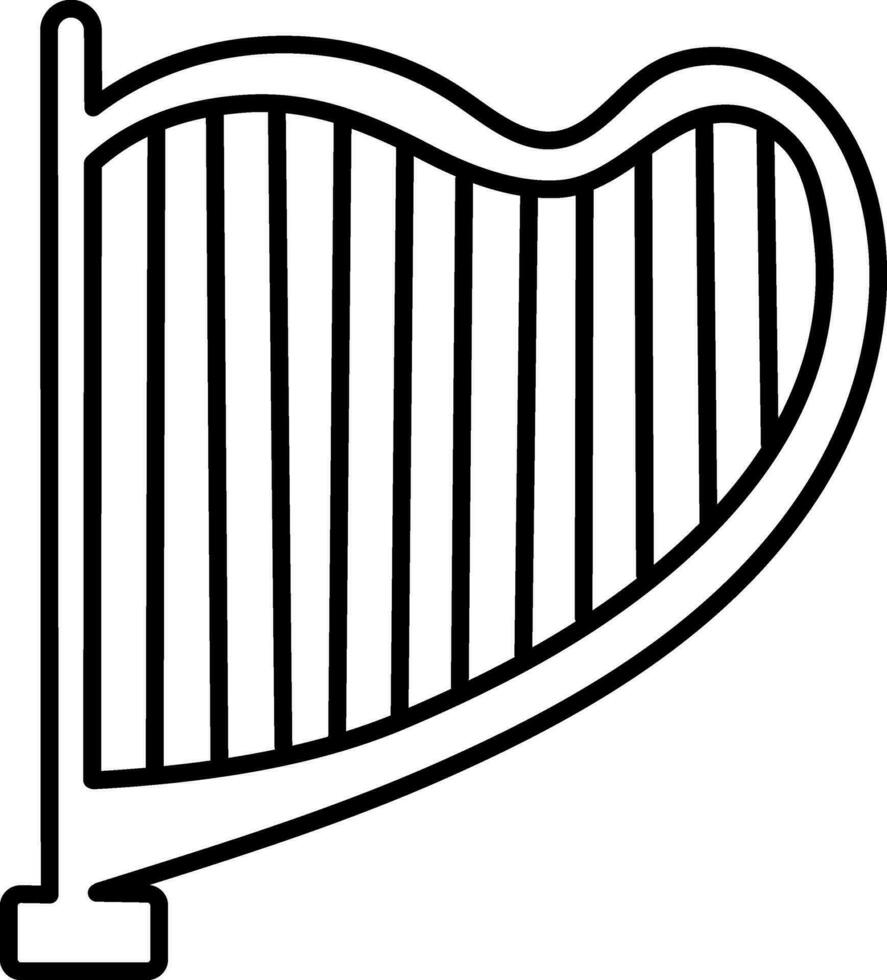 Vector Harp sign or symbol in flat style.