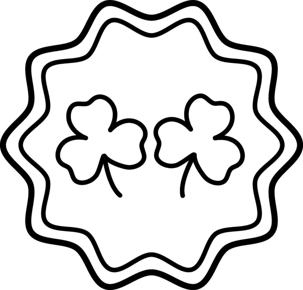 Illustration of shamrock leaves in frame. vector