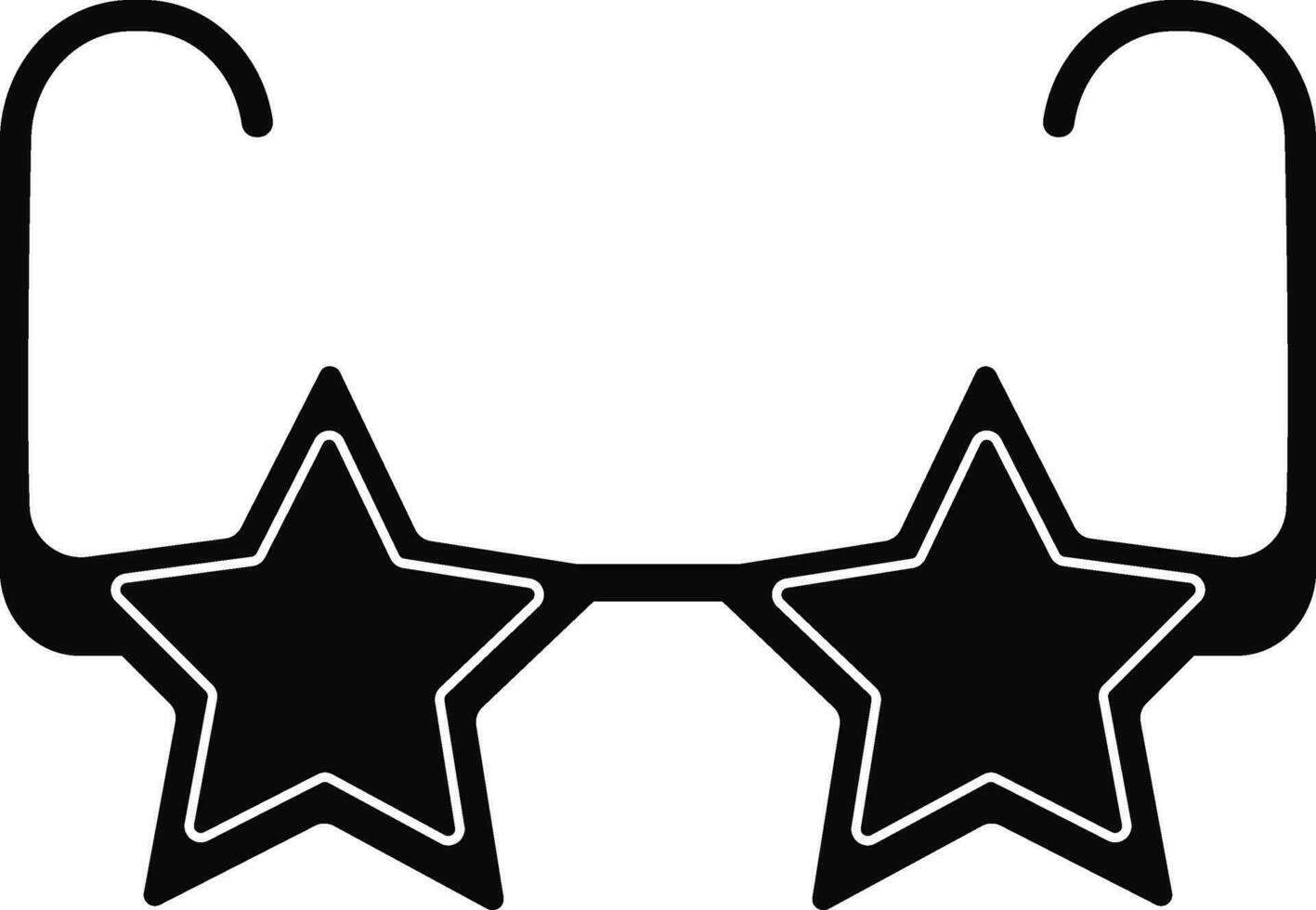black and white sunglass in stars shape. vector