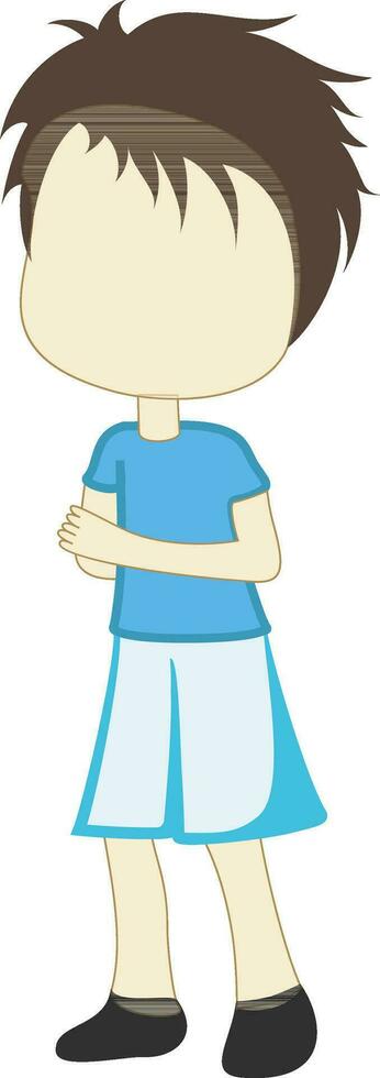 Funny cartoon character of a cute boy, vector illustration.