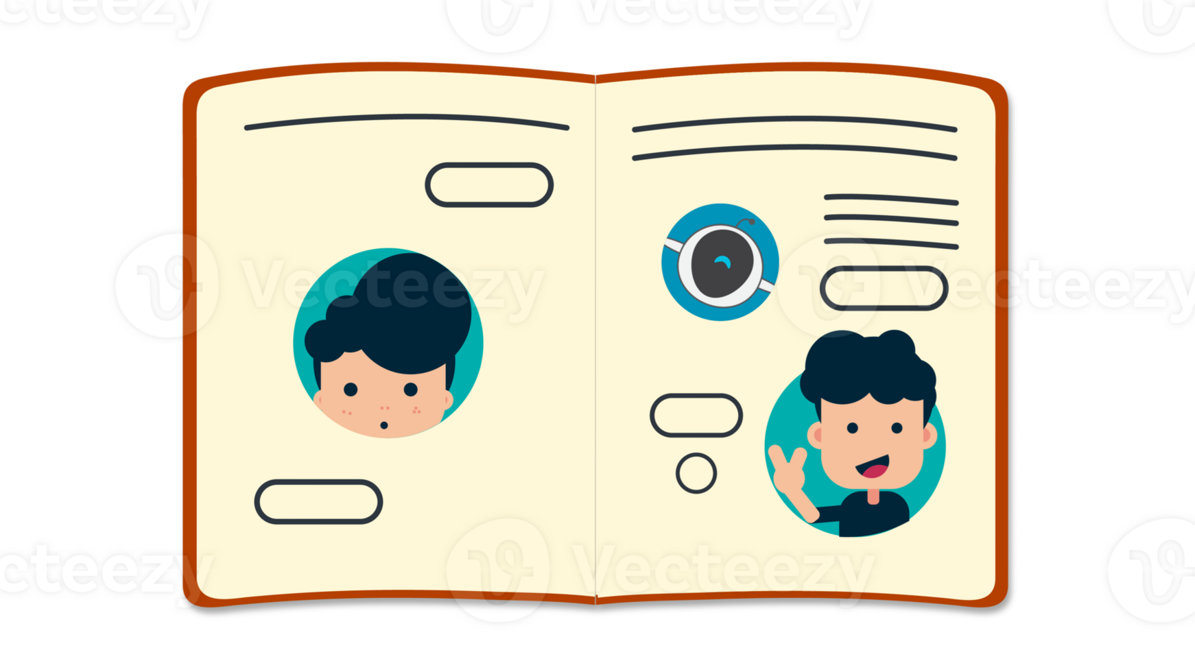 Isolated icons Flat Color illustration Png