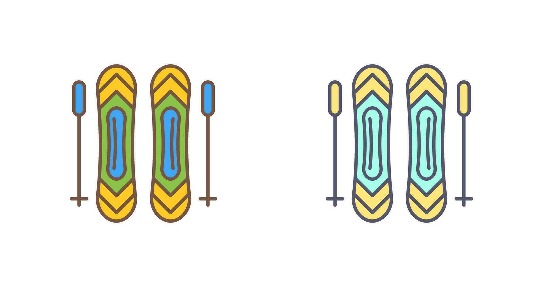 Ski Sticks Vector Icon