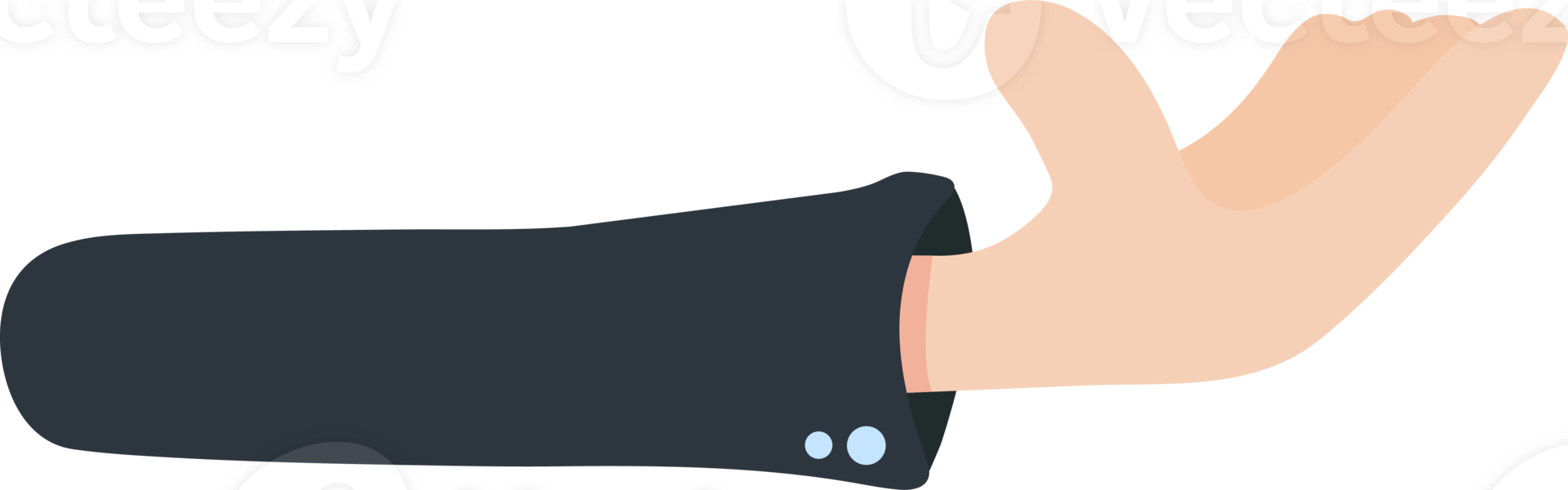 Flat Hand Isolated icons Flat Color illustration Png