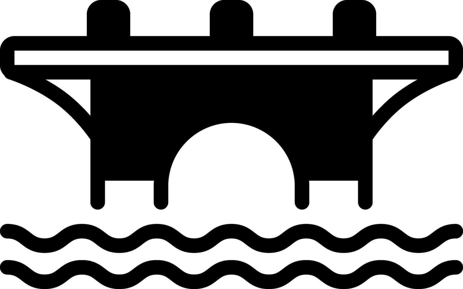 solid icon for bridge vector