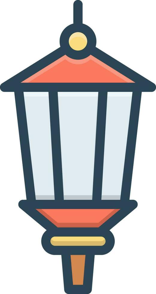 color icon for lamp post vector