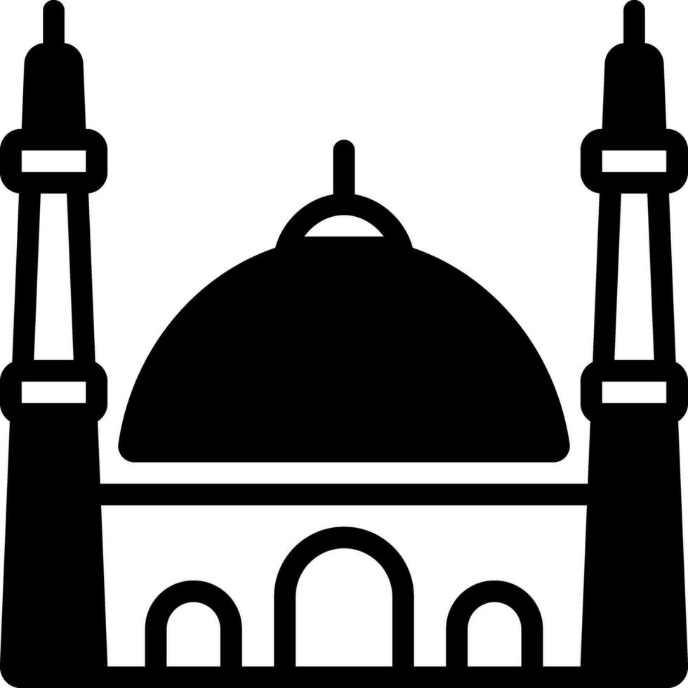 solid icon for mosque vector