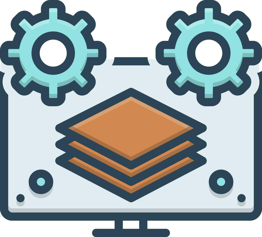 color icon for fullstack vector