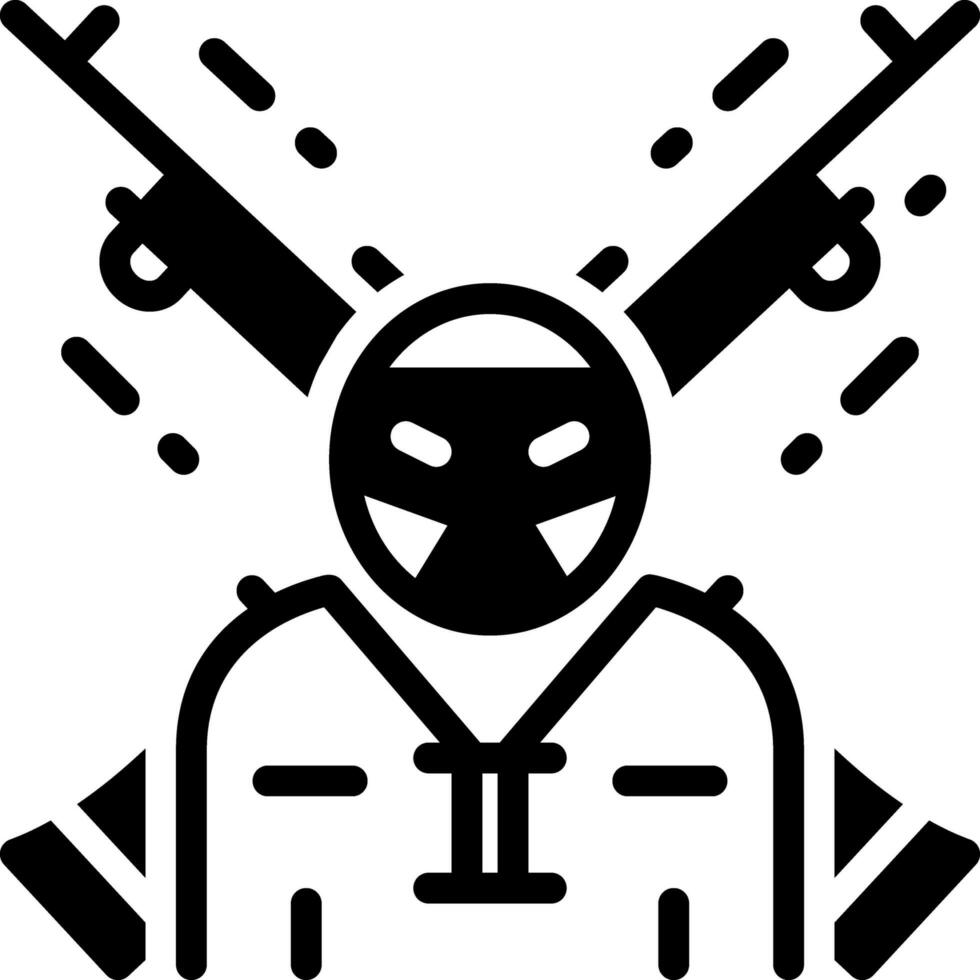 solid icon for extremist vector