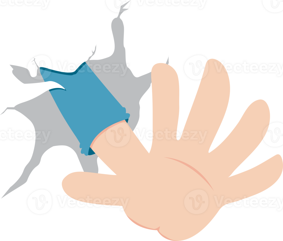 Flat Hand Isolated icons Flat Color illustration Png