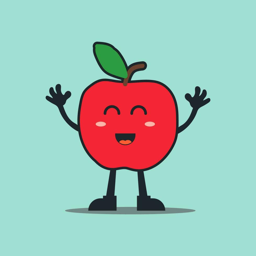 vector manzana mascota dibujos animados personaje