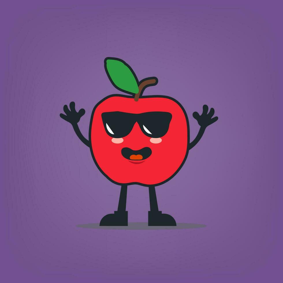 vector apple mascot cartoon character