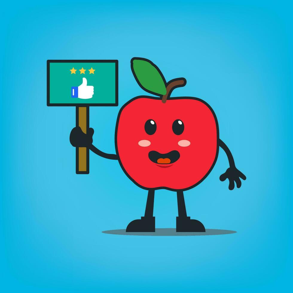 vector apple mascot cartoon character