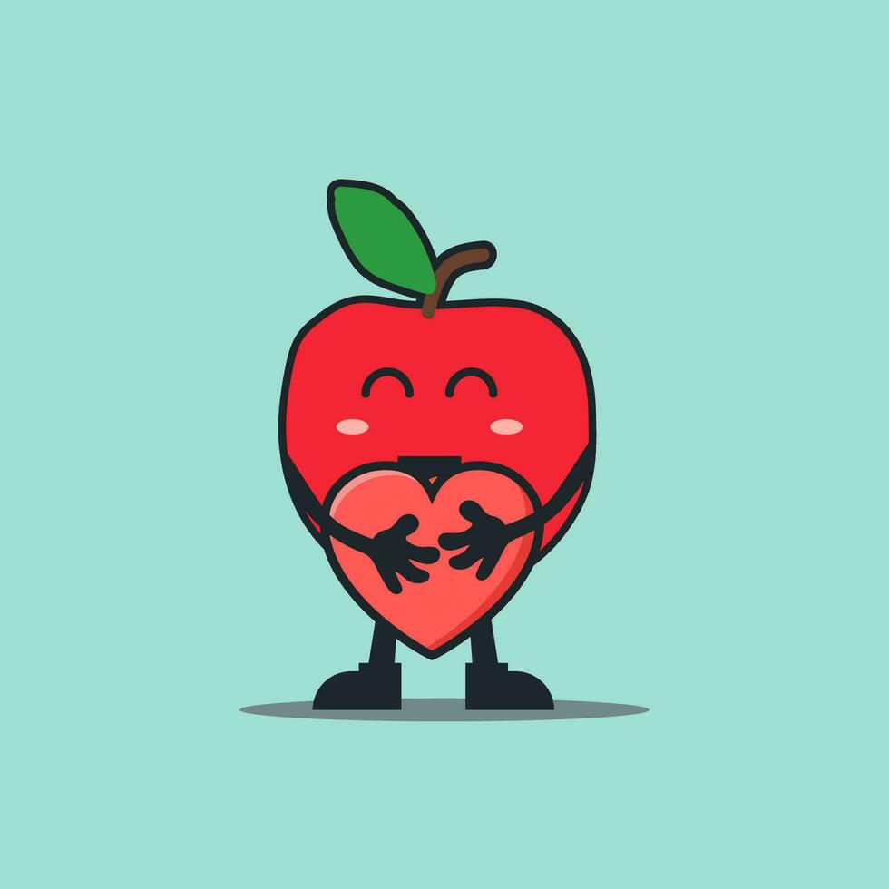 vector manzana mascota dibujos animados personaje