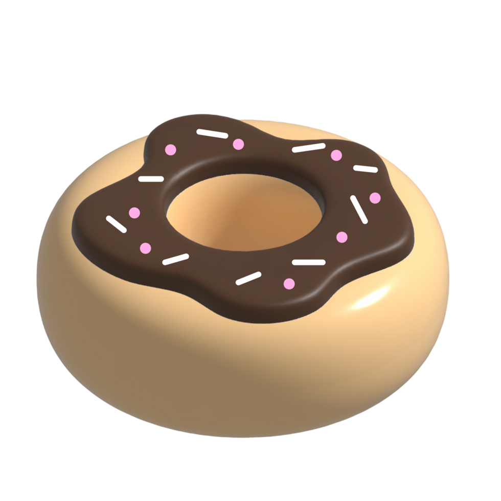 3d donut isometric png