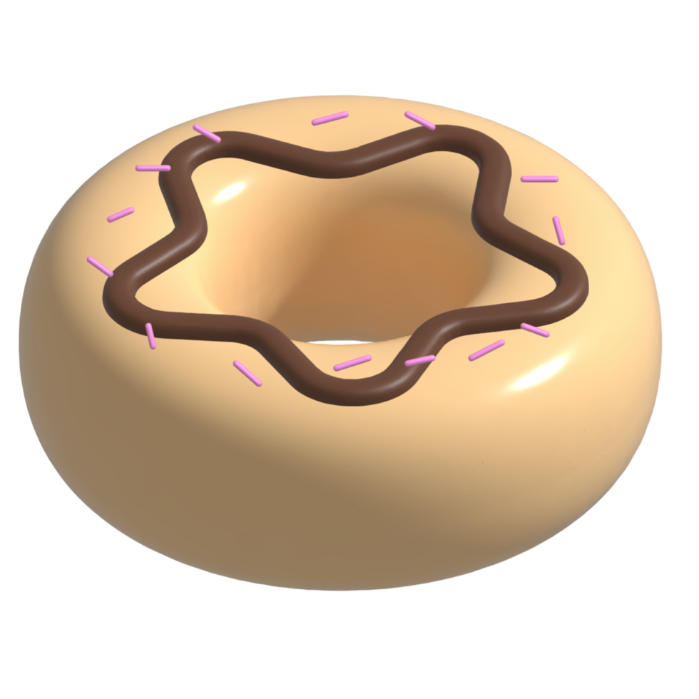 3d donut isometric png