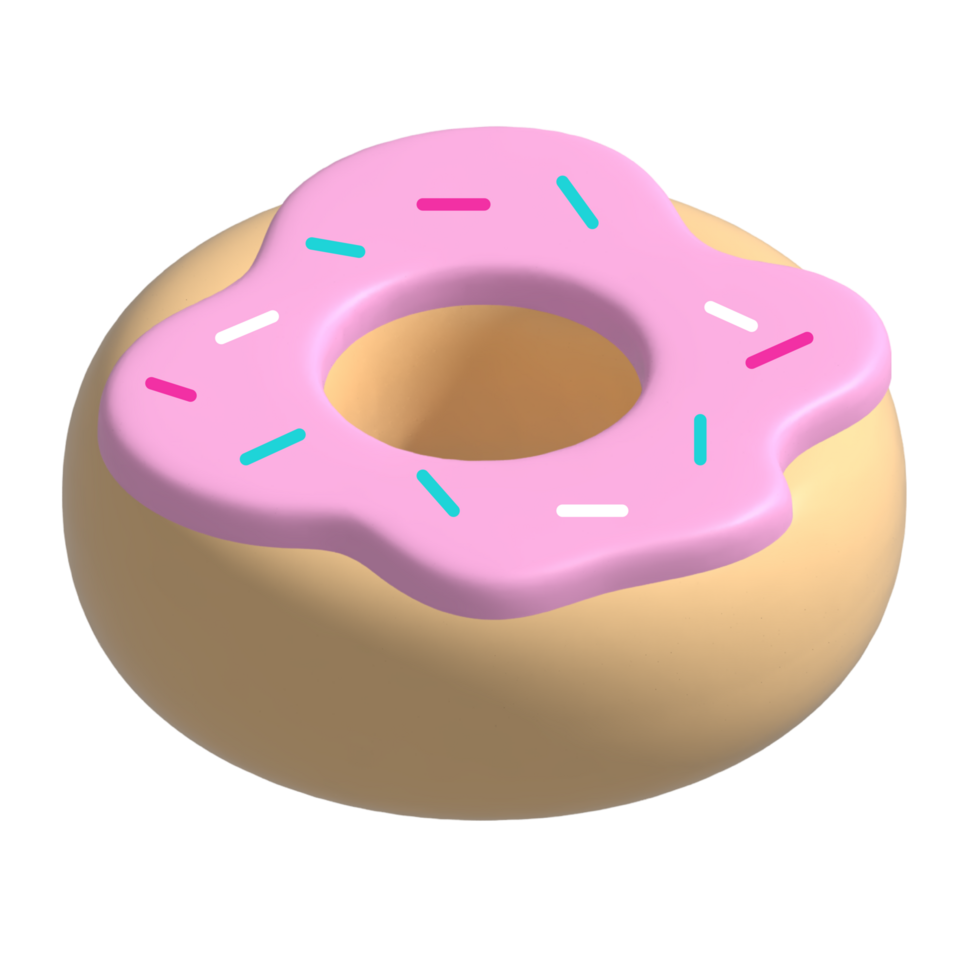 3d rosquilla isométrica png