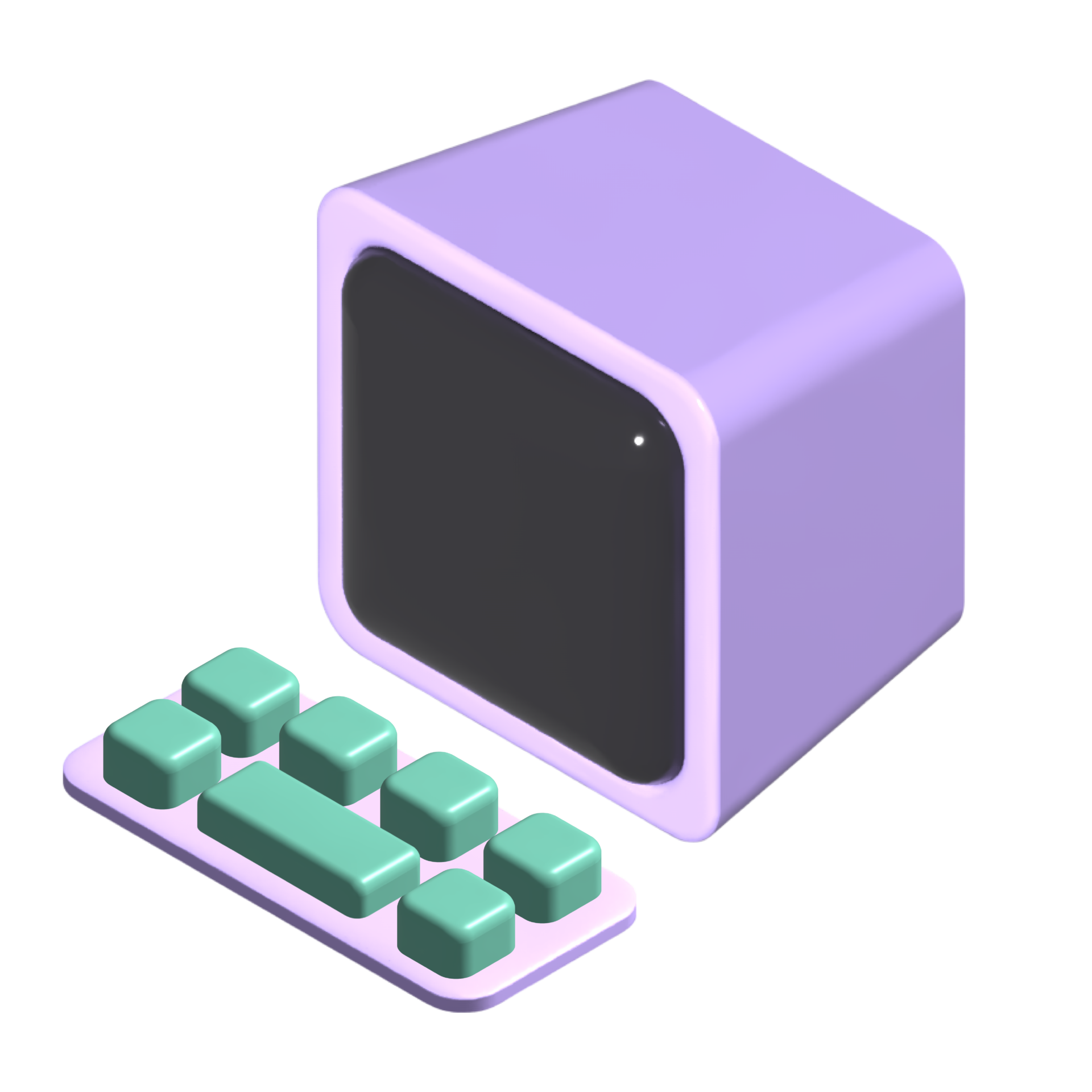 3d cute mini computer 24921259 PNG