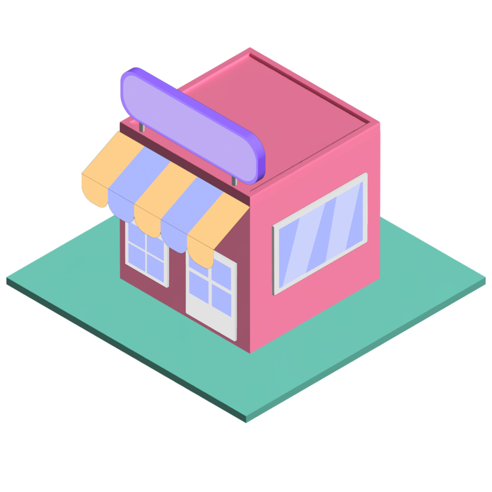 3d isometric store png
