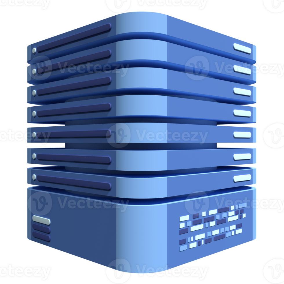 3D server icon. Computer server 3d render icon. Cloud computing. 3d render illustration png