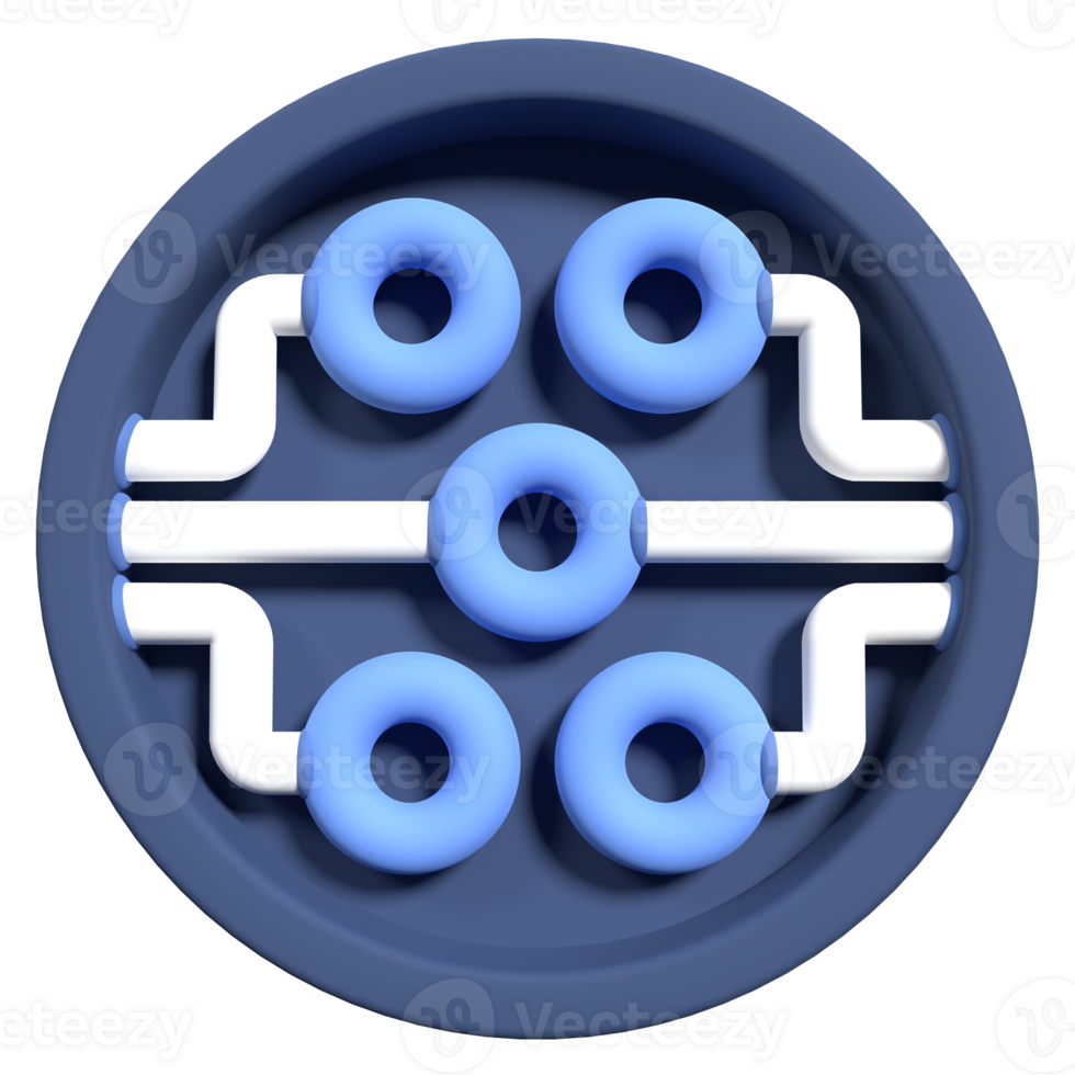 Circuit board futuristic technology icon. 3d rendering science circuit. Circuit icon. 3d render illustration png