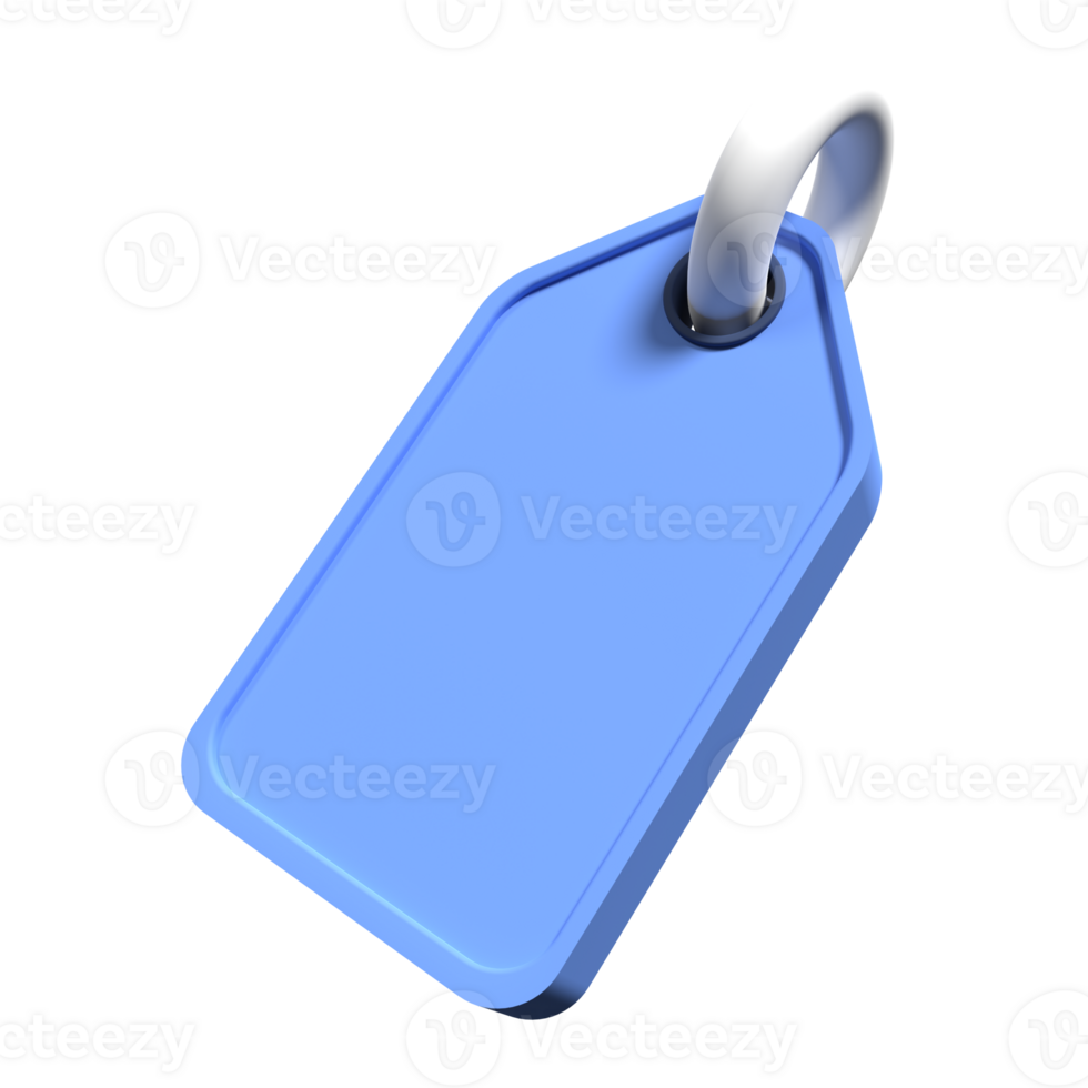Price tag with string. Blank price tag. Label icon 3d rendering. 3d rendering illustration png