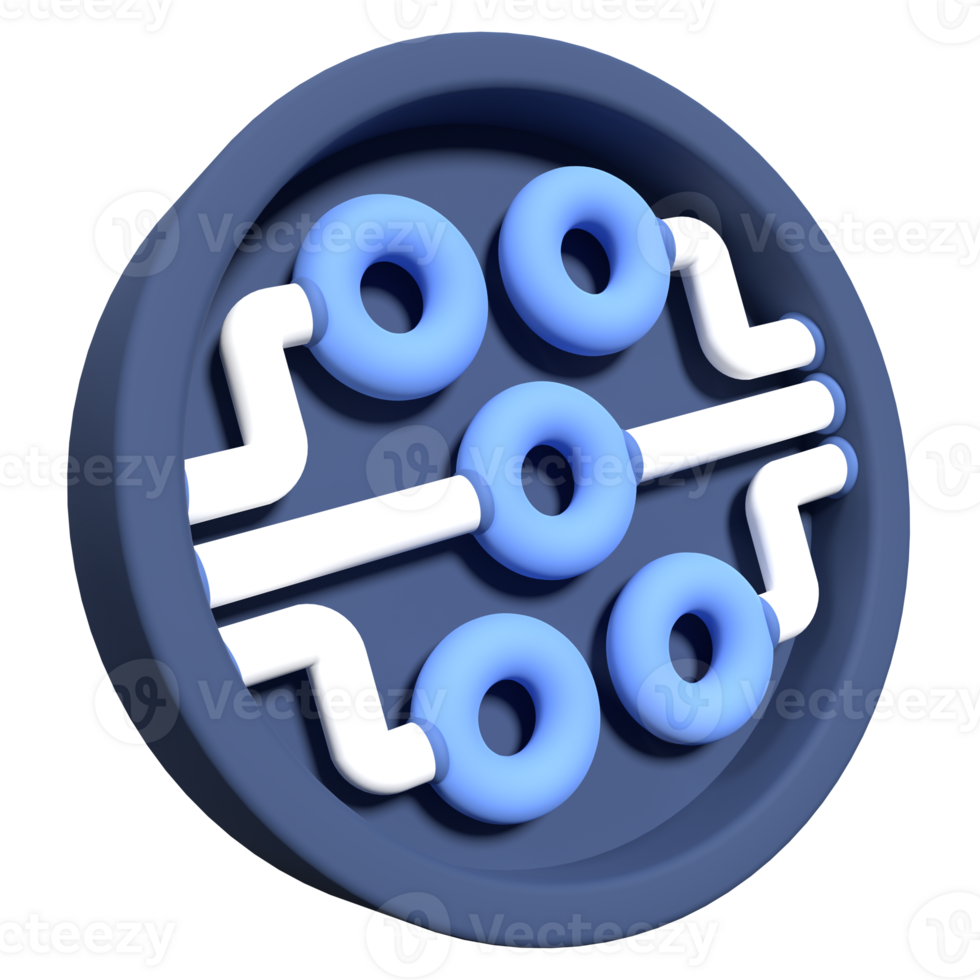 Circuit board futuristic technology icon. 3d rendering science circuit. Circuit icon. 3d render illustration png