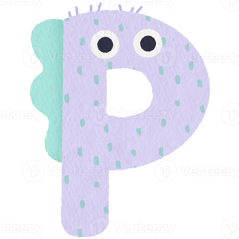monster alphabet letter p png
