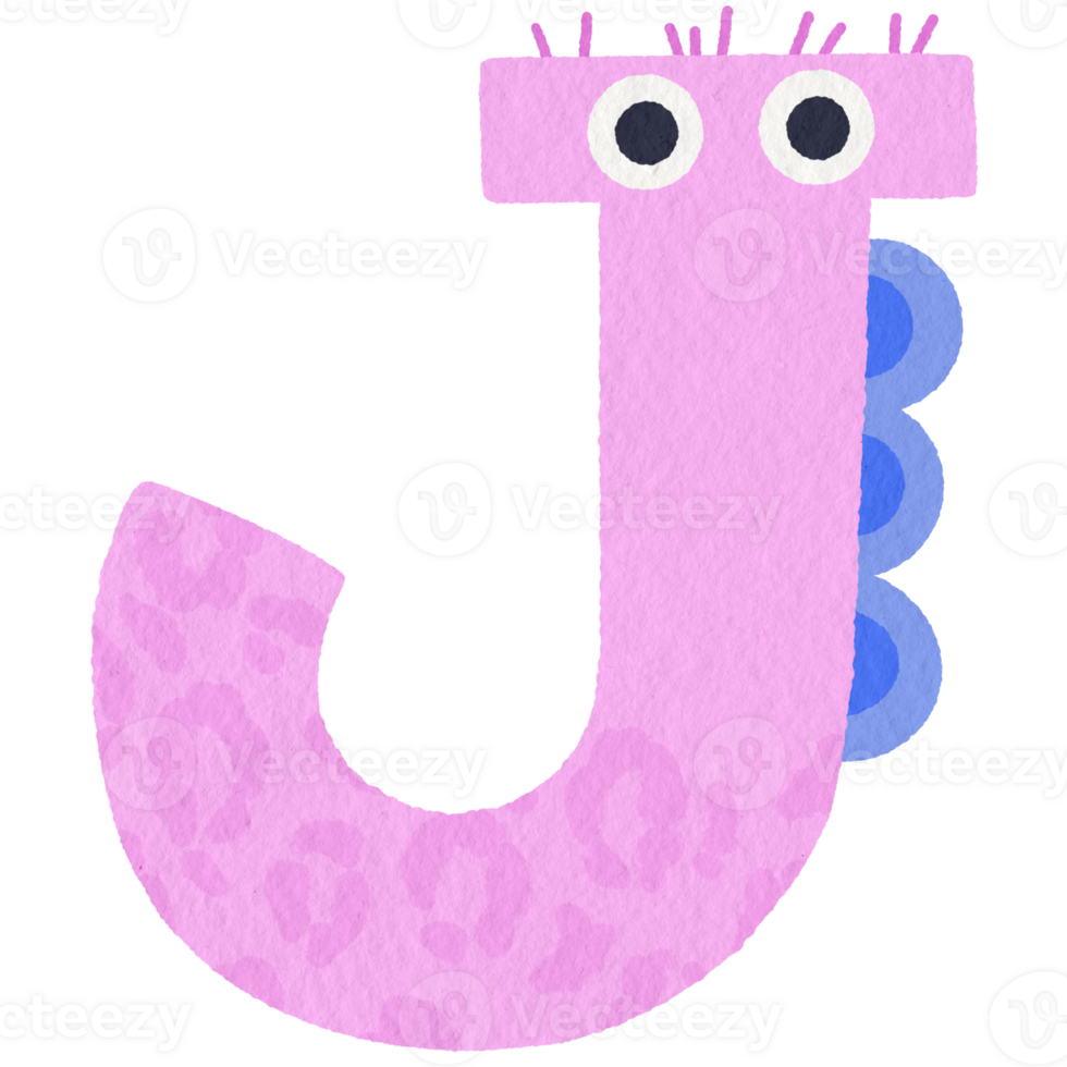 Monster alphabet capital letter J png
