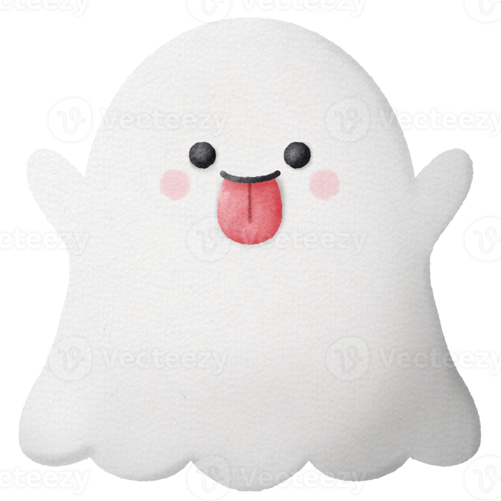 Cute white Halloween ghost png