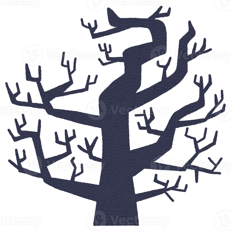 Spooky Halloween black tree png