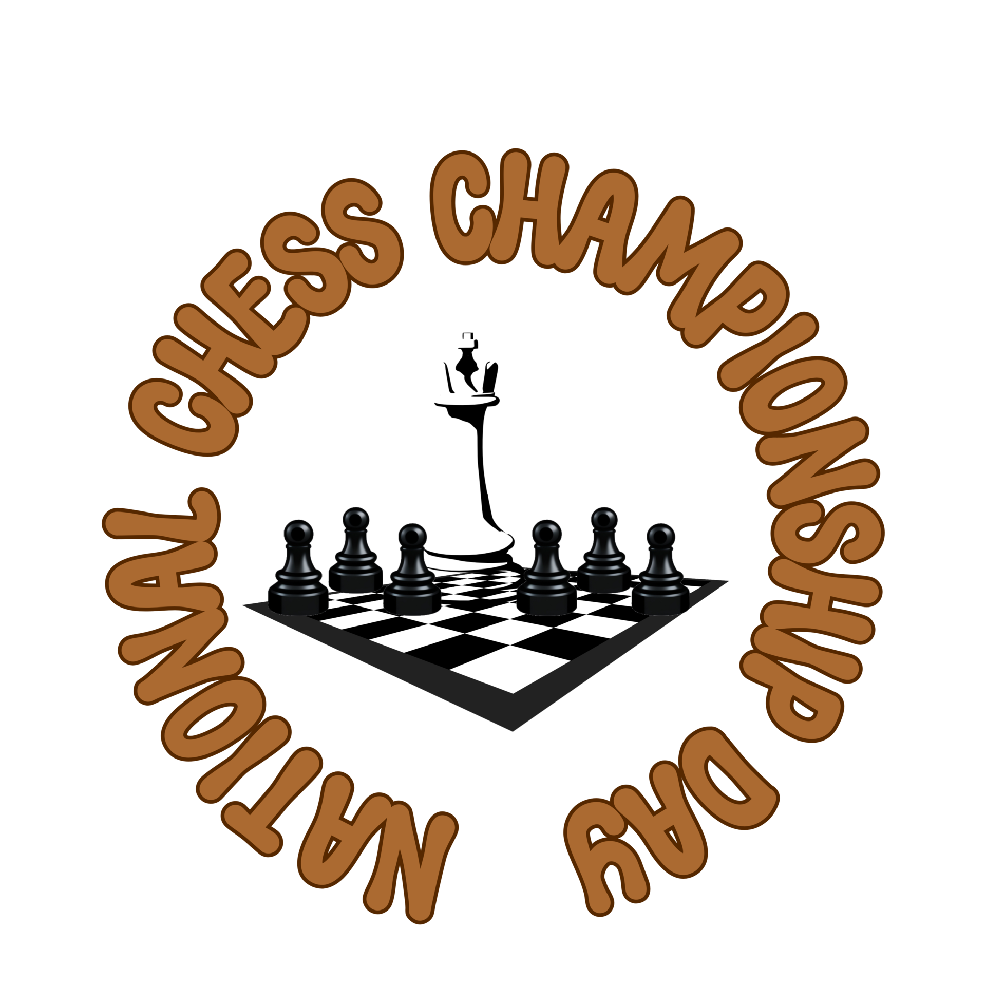National Chess Championship Day Text typography Clipart on transparent