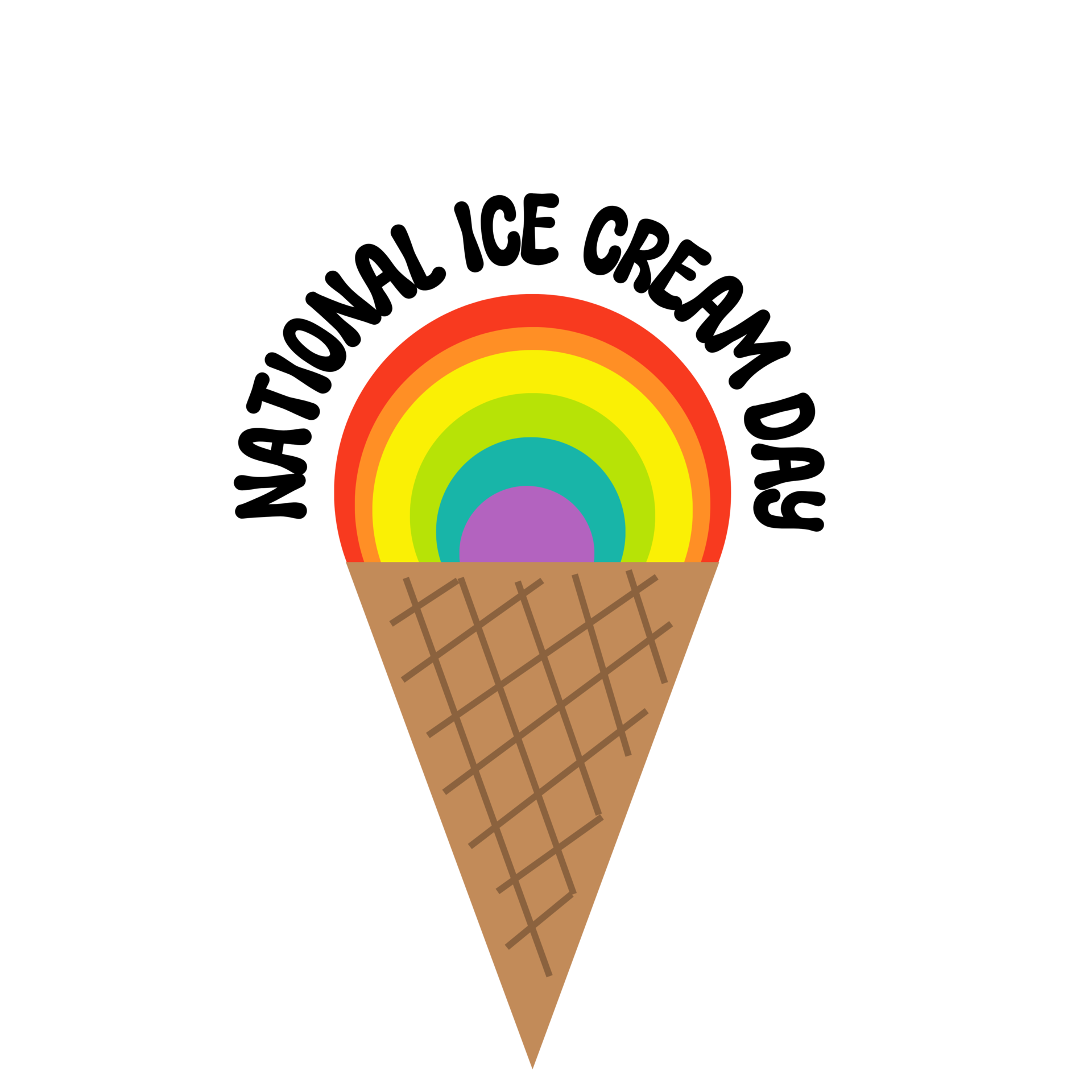 National Ice Cream Day text typography, calligraphy, lettering