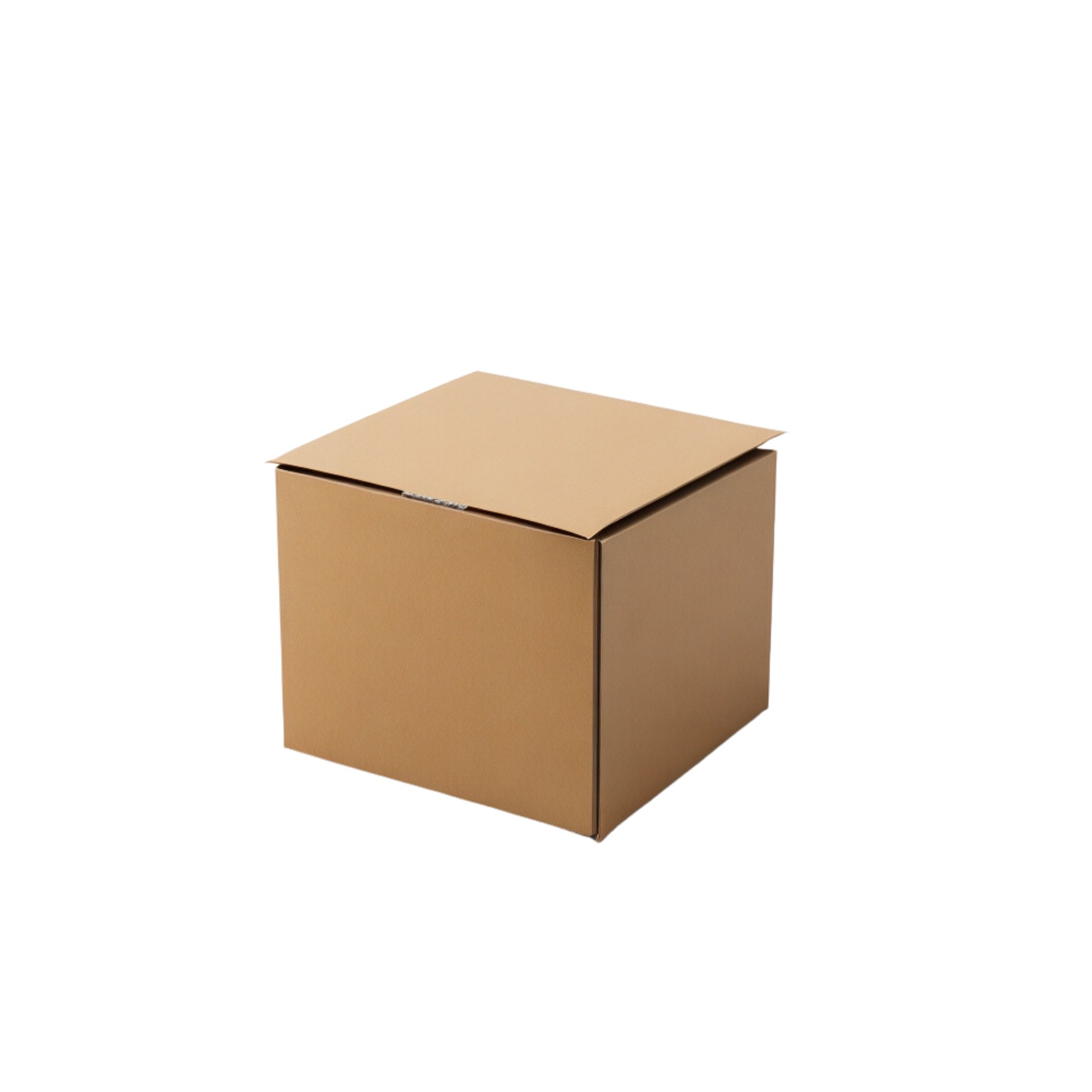 Isolated brown cardboard box on transparent background, brown cardboard