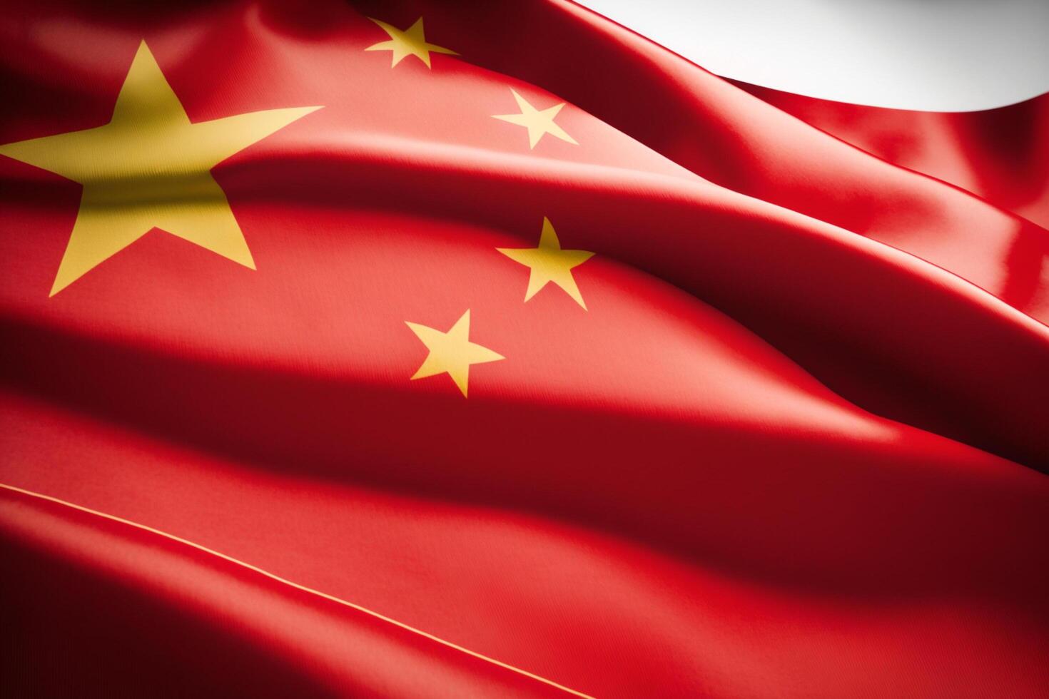 Realistic of the waving chinese flag with interesting textures. Waving of national china flag. Flag of china background banner templates design 3d illustration. Flag of china by photo