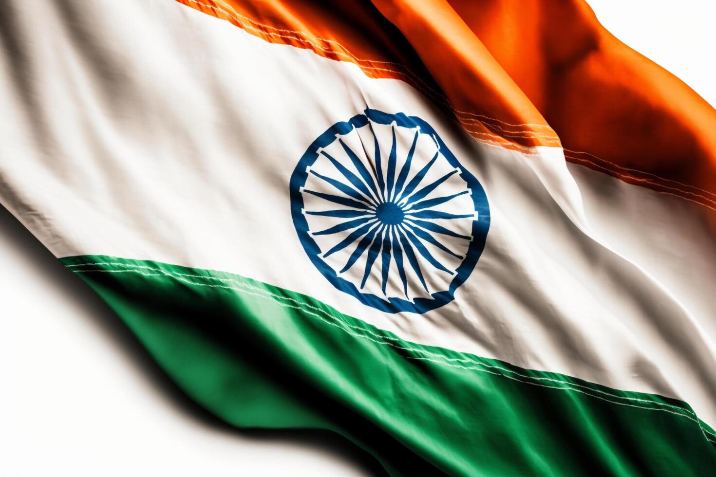 Realistic of the waving india flag with interisting texture. Waving of national india flag. India flag background design for independence day and other celebration. Flag of india by photo