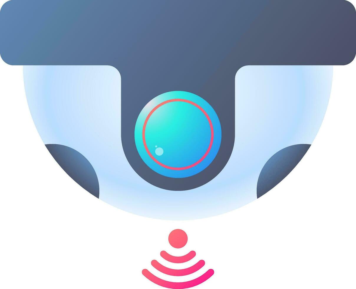 Wifi connected dome camera icon in gray color. vector