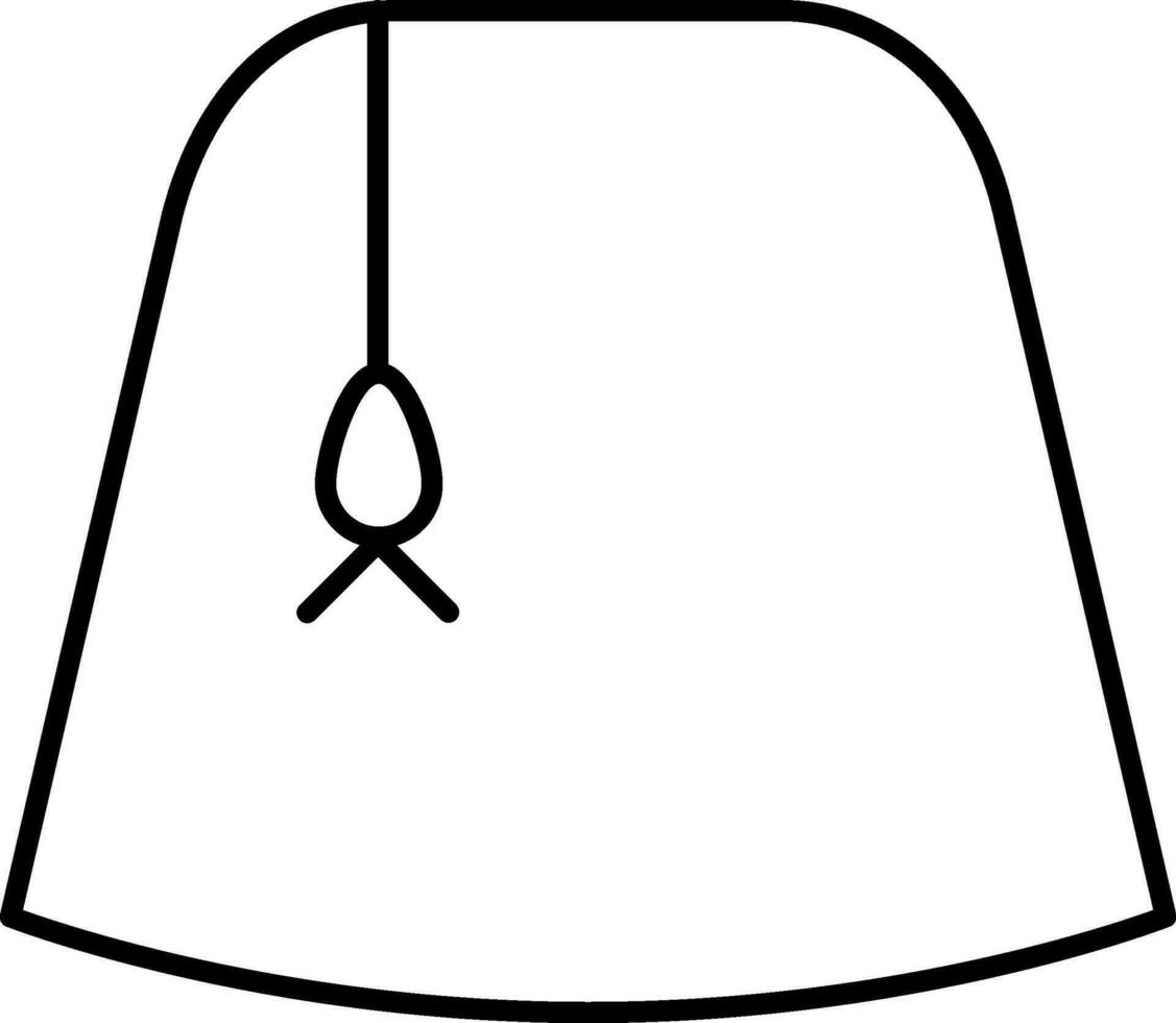Black line art illustration of Tarsoobh hat icon. vector
