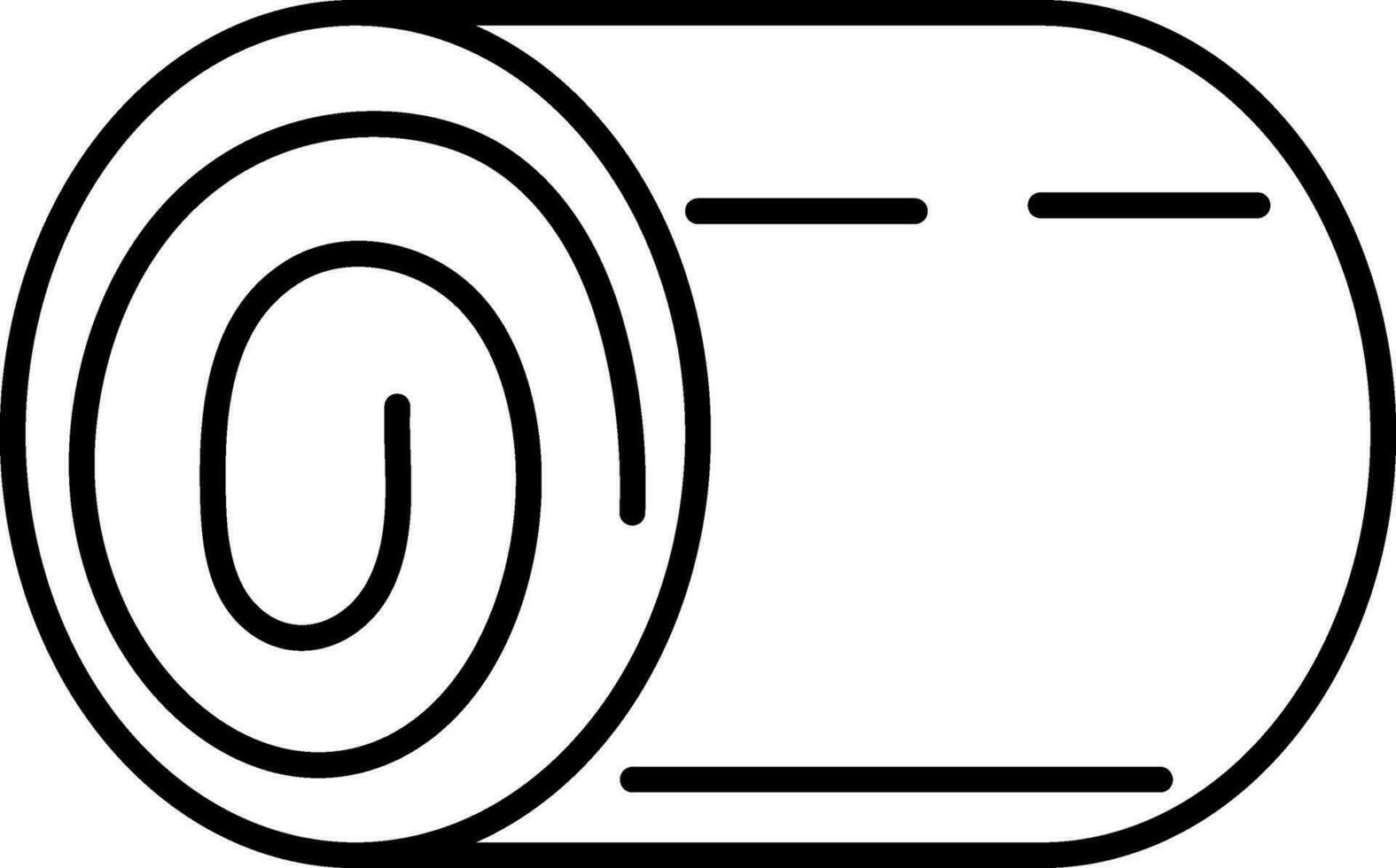 Dish roll icon in black outline. vector