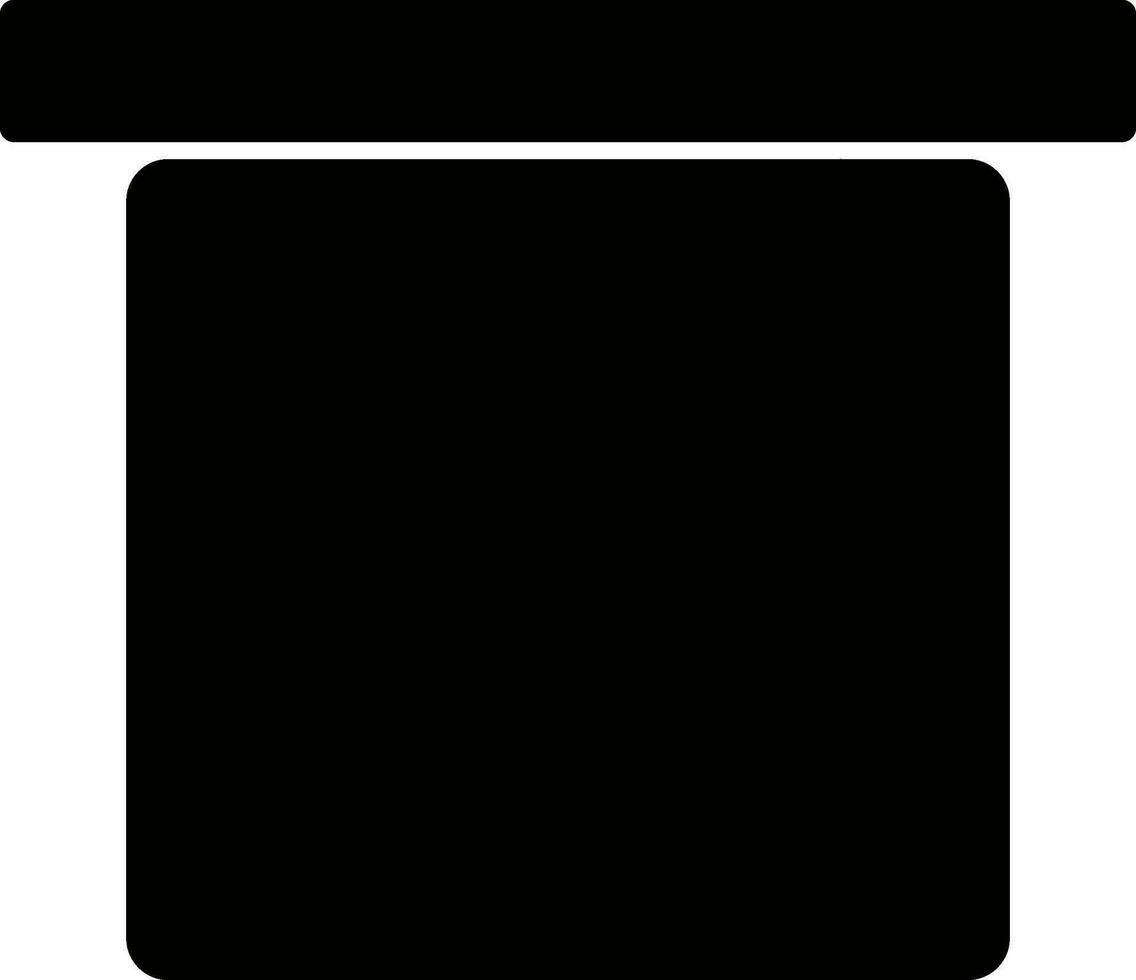 Black square box on white background. vector
