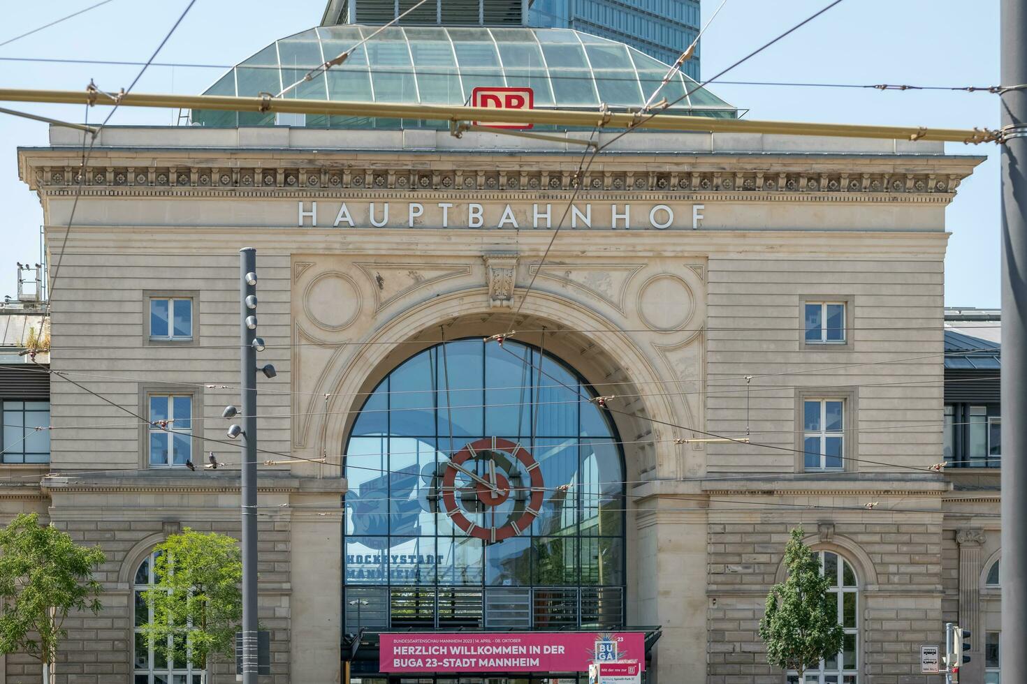 Mannheim, Germany - May 28, 2023 mannheim main station in summer photo