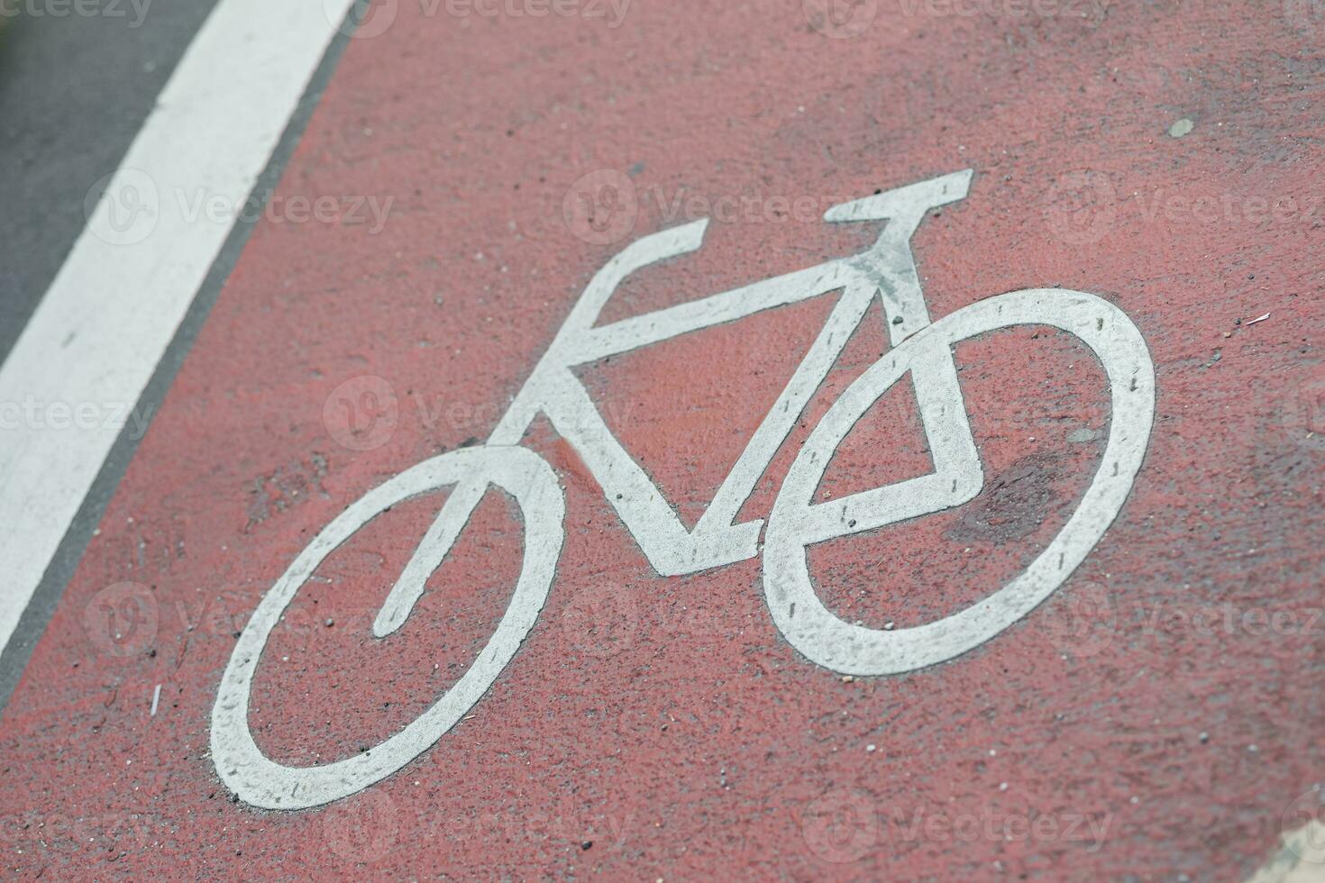 a bike path at an intersection photo