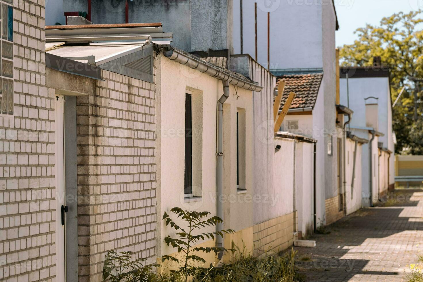 an old rustic side street in germany photo