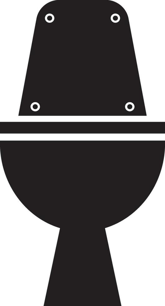 Isolated Black and White toilet seat in flat style. vector